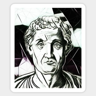 Anicius Manlius Severinus Boethius Black and White Portrait | Boethius Artwork 3 Sticker